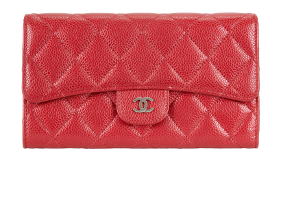 Chanel Classic Flap Wallet, &pound;695, Accessories, Red, Leather, Front view
